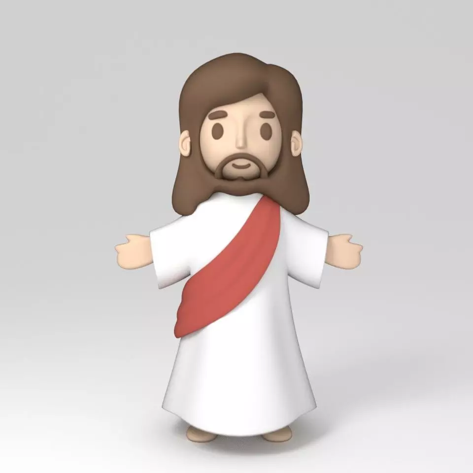 Jesus Christ Cartoon Low-poly 3D model_0