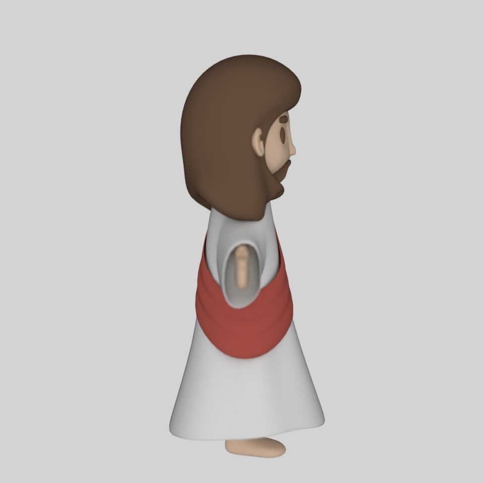 Jesus Christ Cartoon Low-poly 3D model_2
