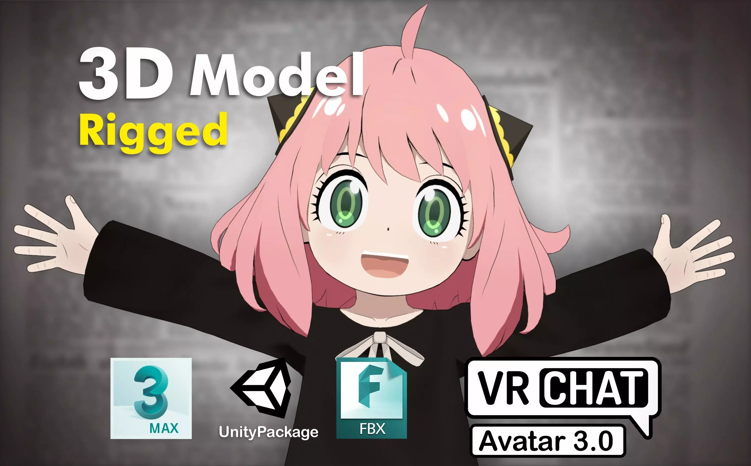 Anya Forger VRChat 3D model_0