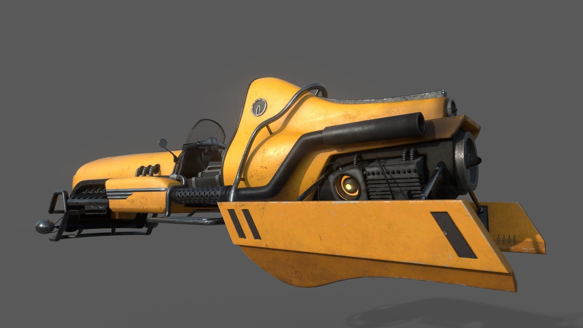 Dieselpunk Overcraft 3D model_2