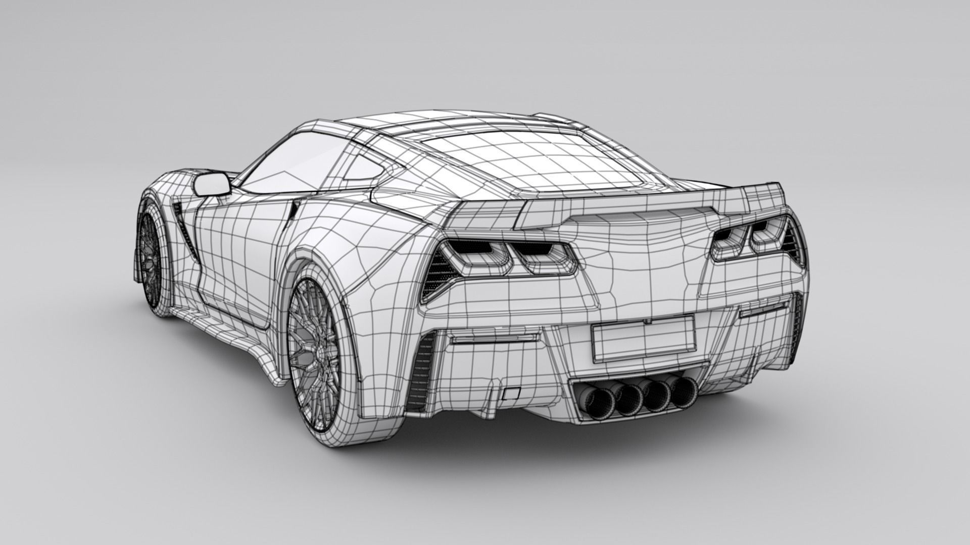 Chevrolet Corvette C7 Z06 2014 Low-poly 3D model_5