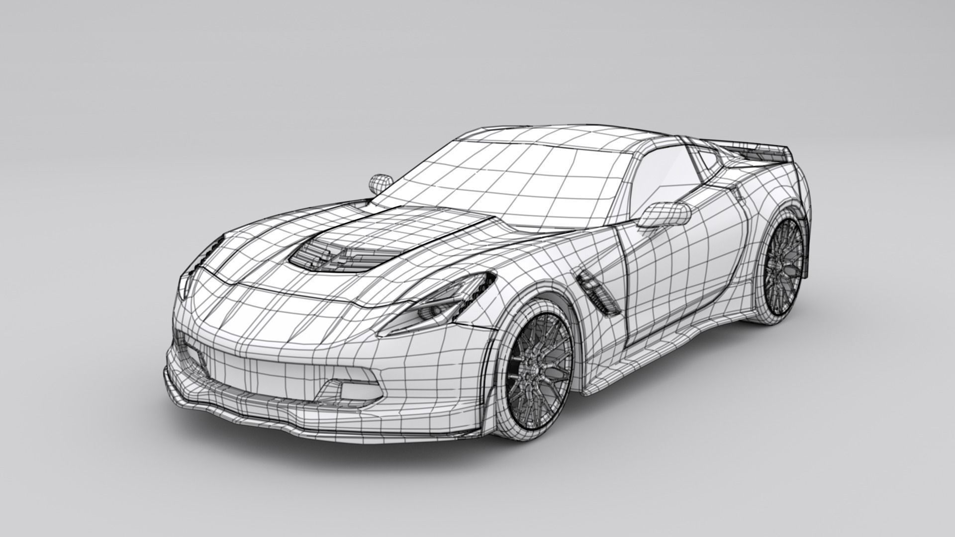 Chevrolet Corvette C7 Z06 2014 Low-poly 3D model_6