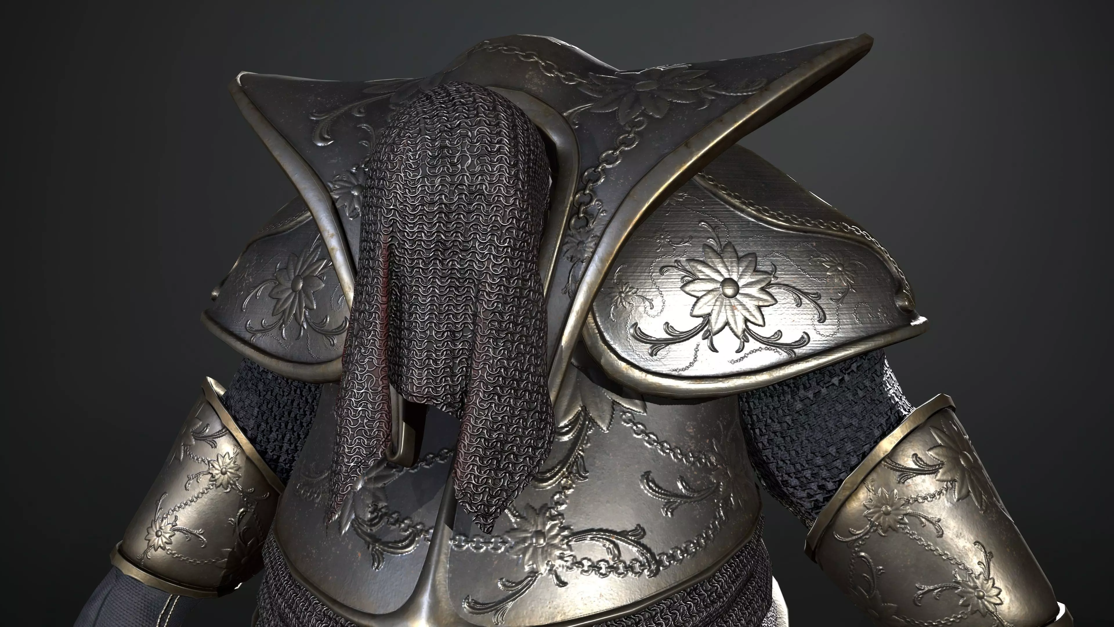Guard knight in armor Low-poly 3D model_0