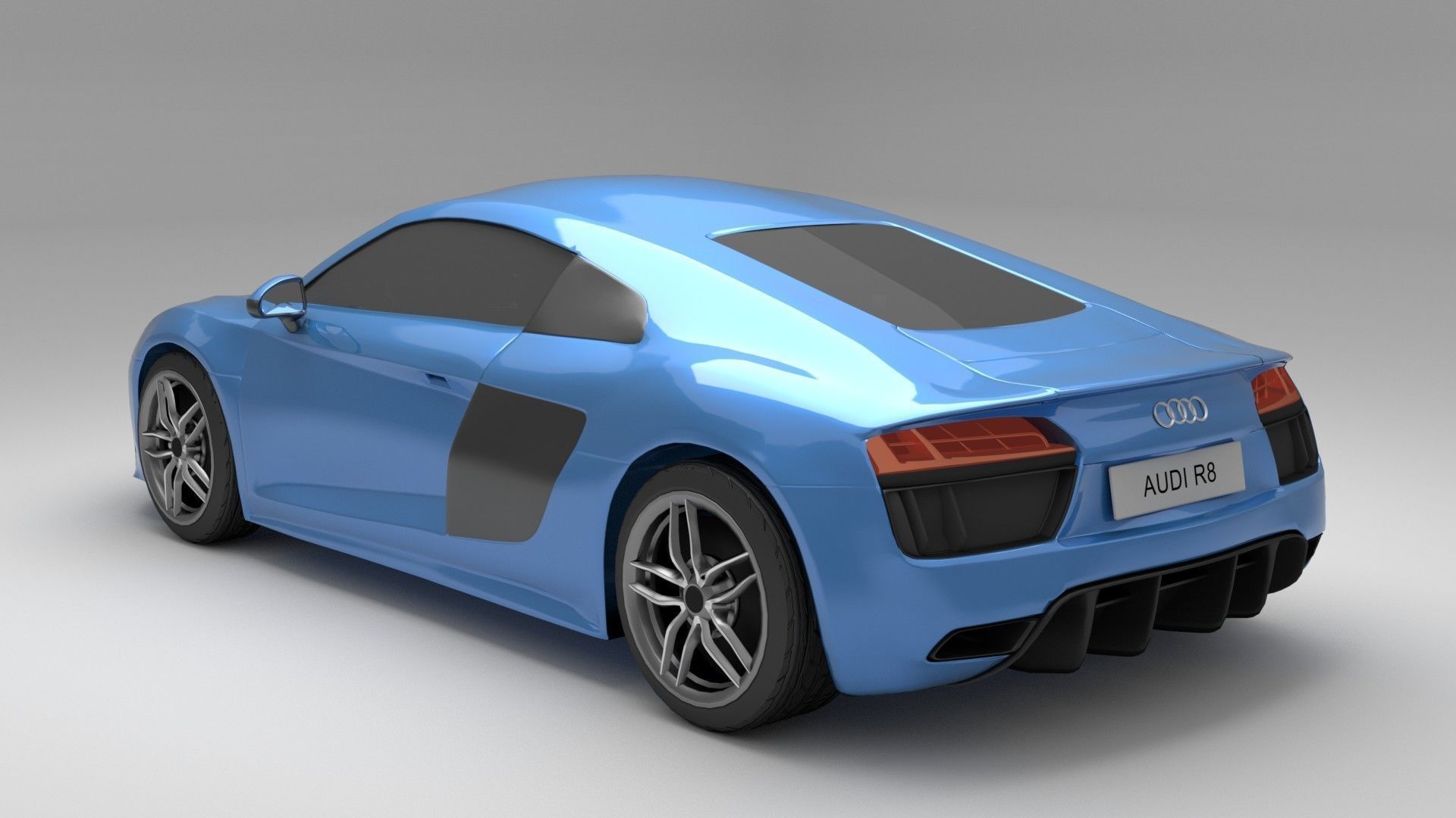 Audi R8 Low-poly 3D model_2