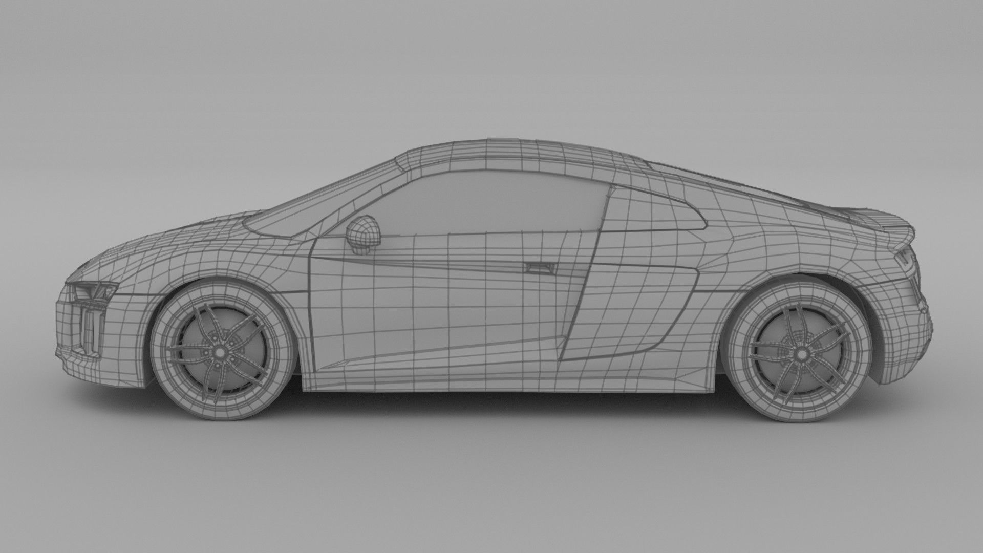 Audi R8 Low-poly 3D model_4