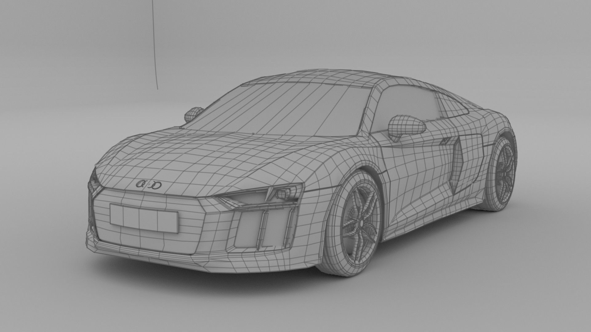 Audi R8 Low-poly 3D model_3