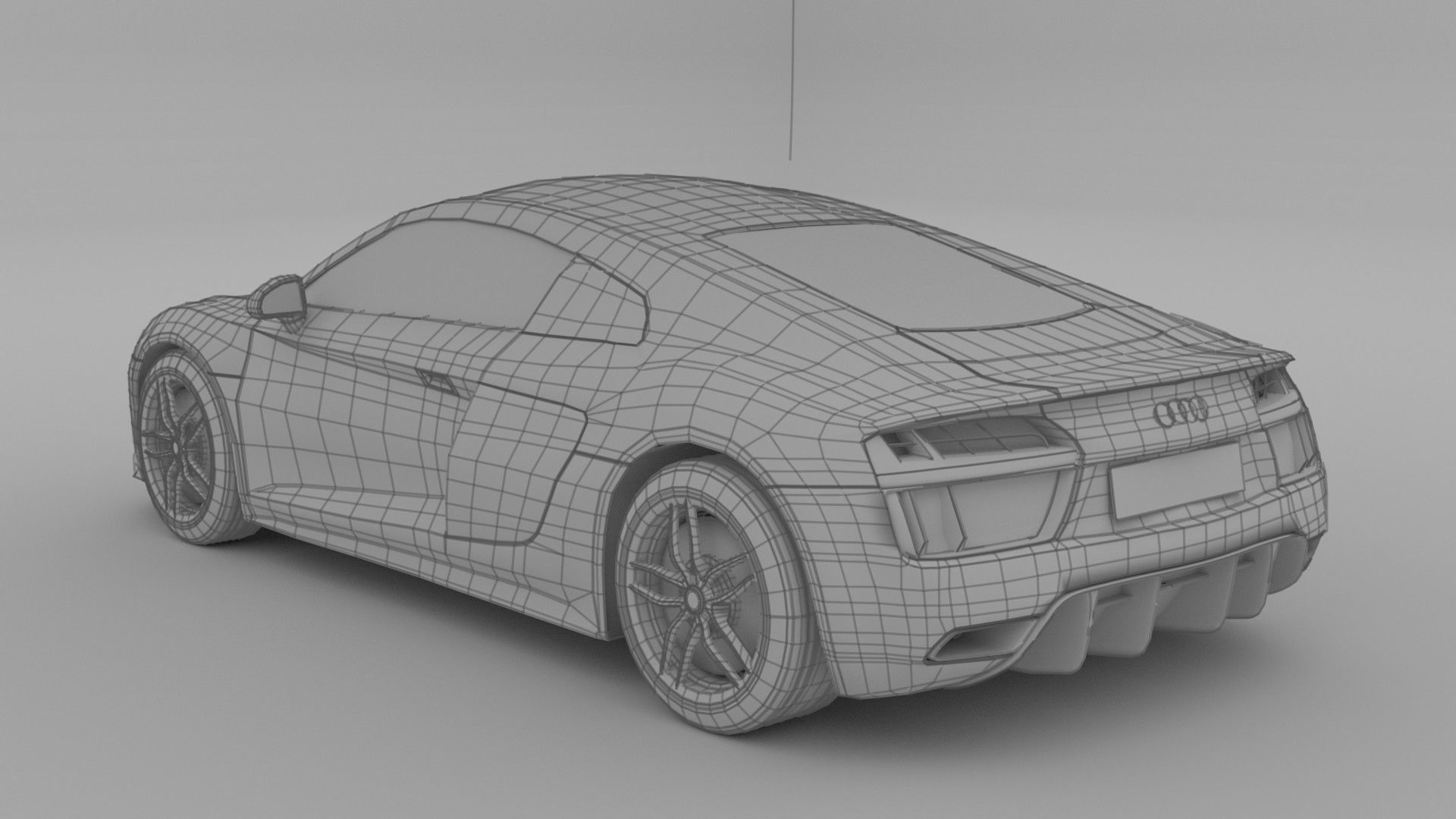 Audi R8 Low-poly 3D model_5