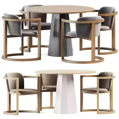 Dix Table by Connubia and Stir Chair by Kazuko Okamoto