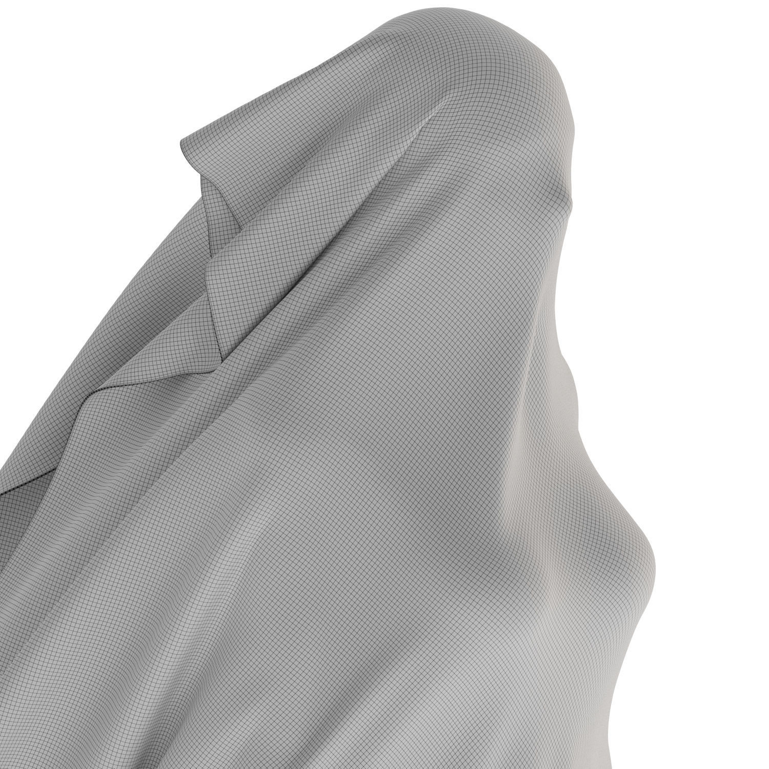 Abstract sculpture of a female figure 3D model_2