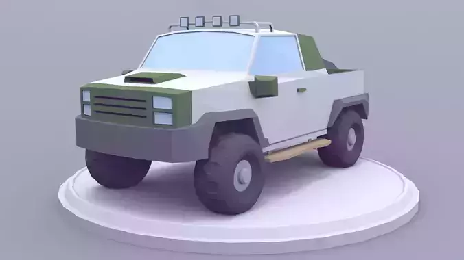SUV Pickup Truck Lowpoly Low-poly 3D model