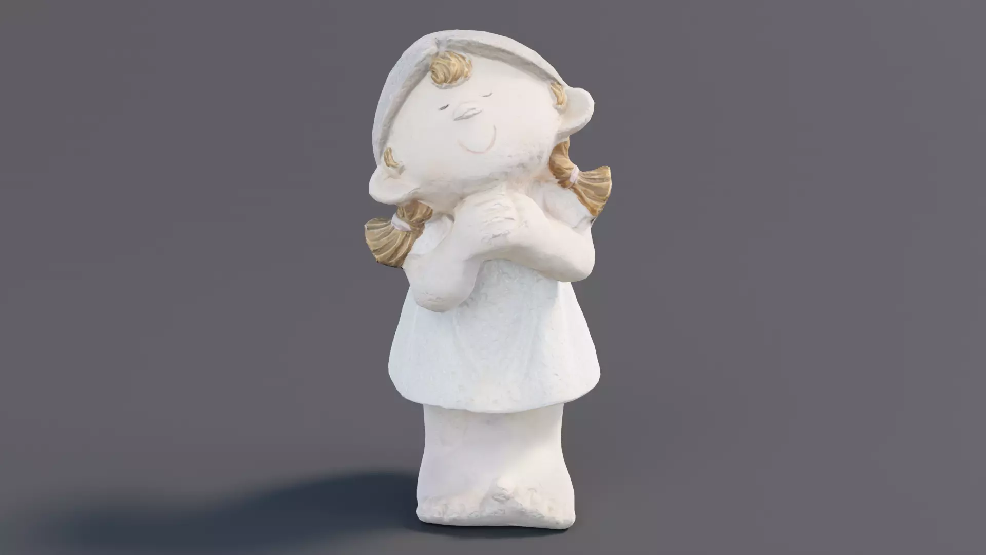 Happy Female Figure Low-poly 3D model_0