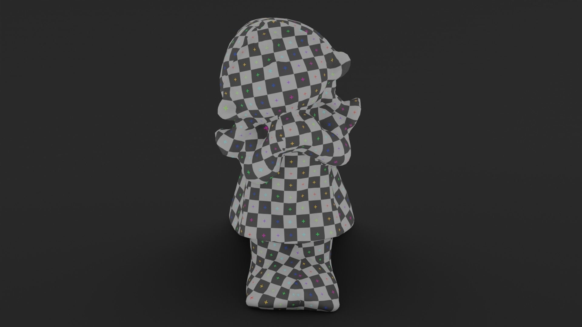 Happy Female Figure Low-poly 3D model_9