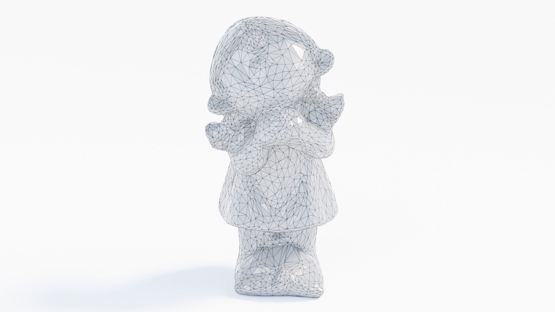 Happy Female Figure Low-poly 3D model_4