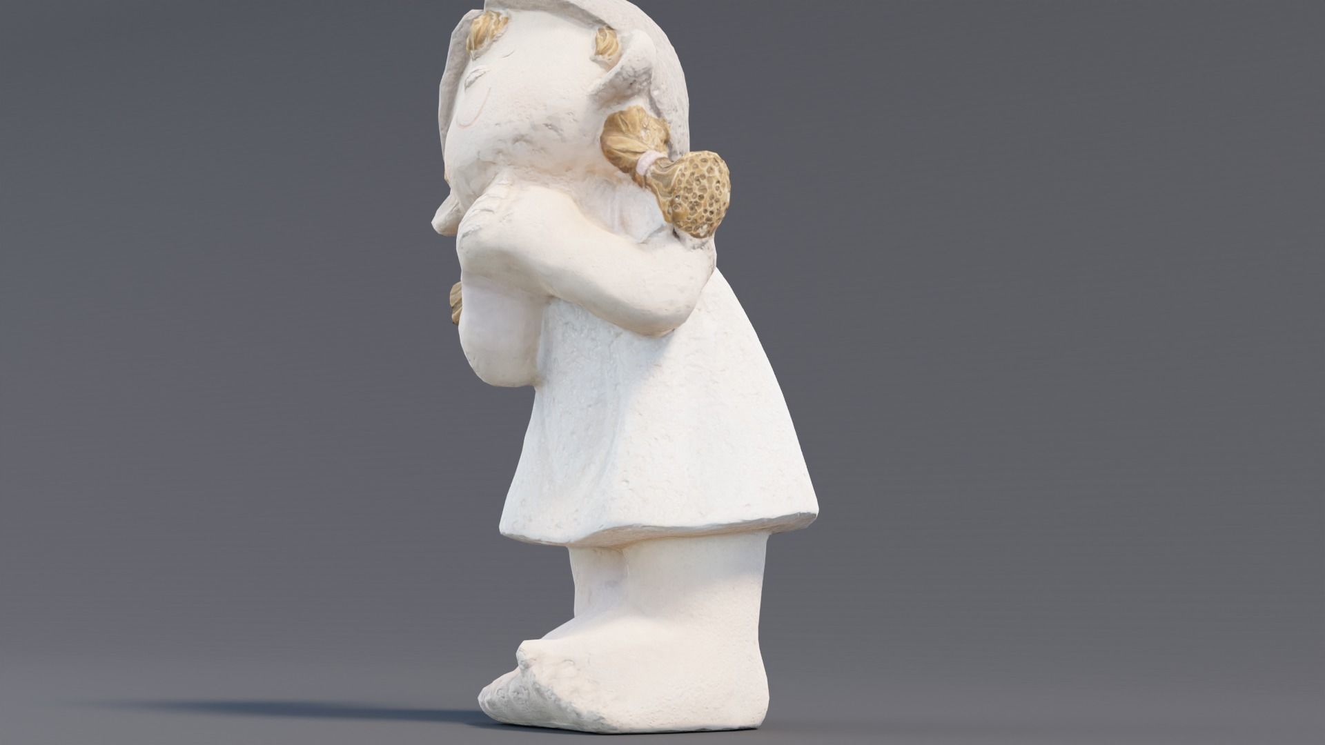 Happy Female Figure Low-poly 3D model_3