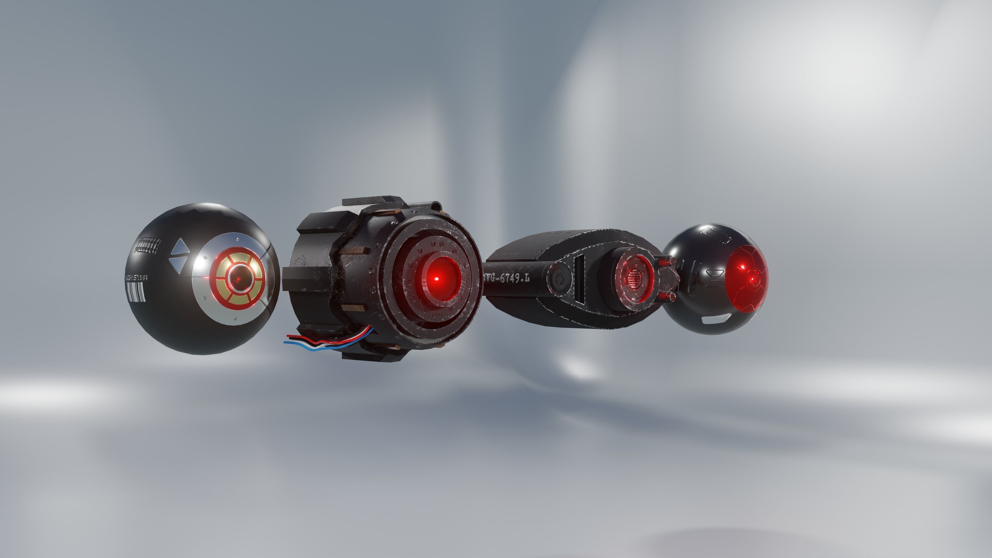 Prosthetic eyes pack Low-poly 3D model_1
