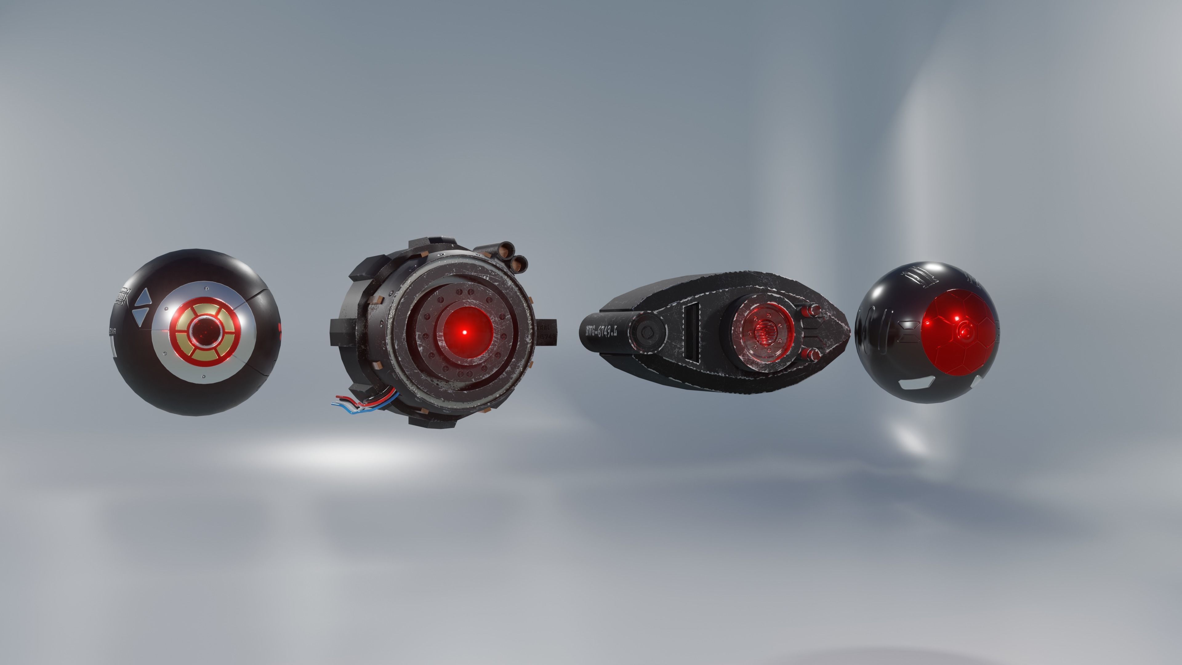 Prosthetic eyes pack Low-poly 3D model_2