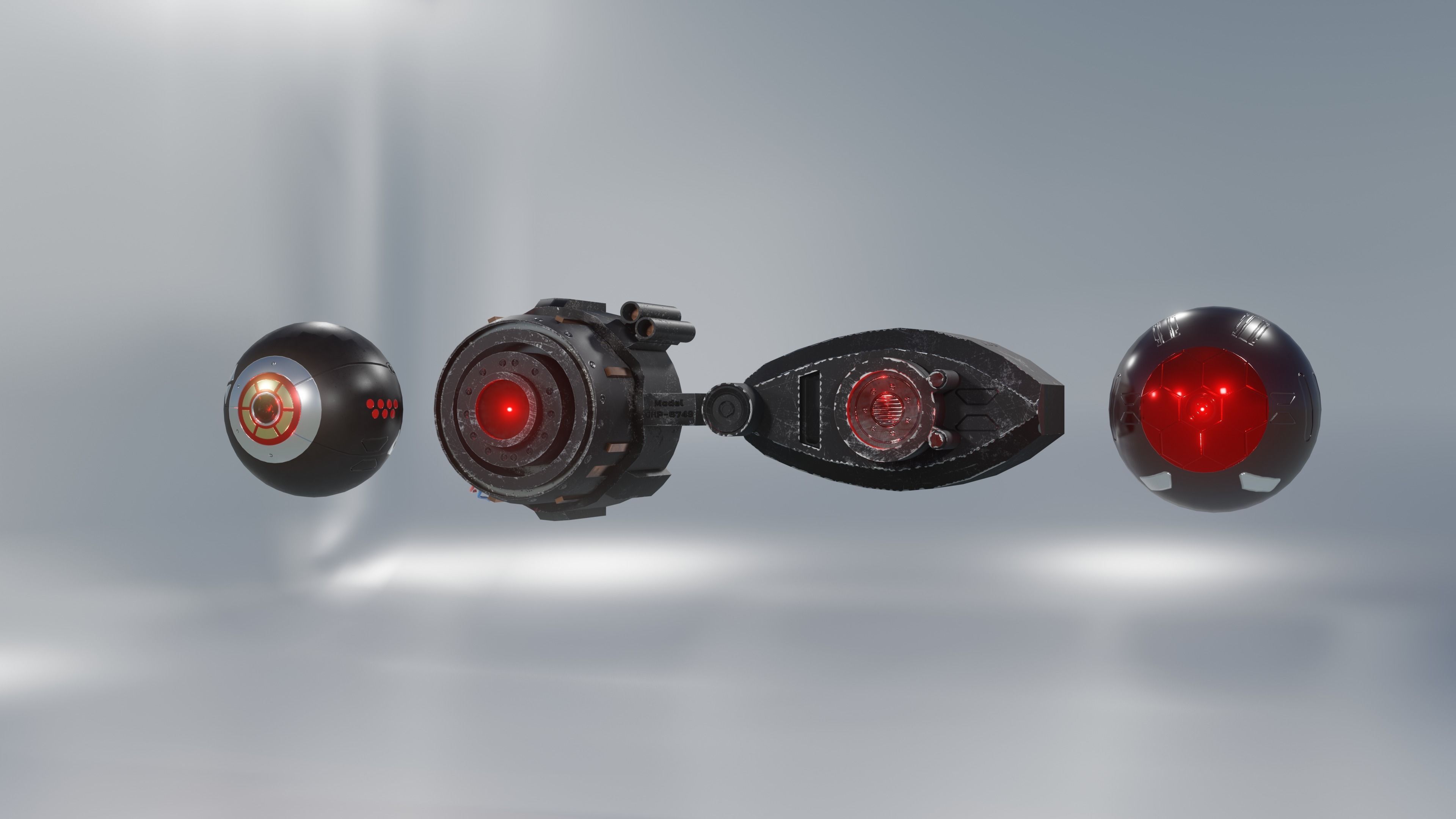 Prosthetic eyes pack Low-poly 3D model_3