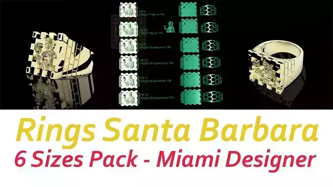 Santa Barbara Tower Ring  3D print model