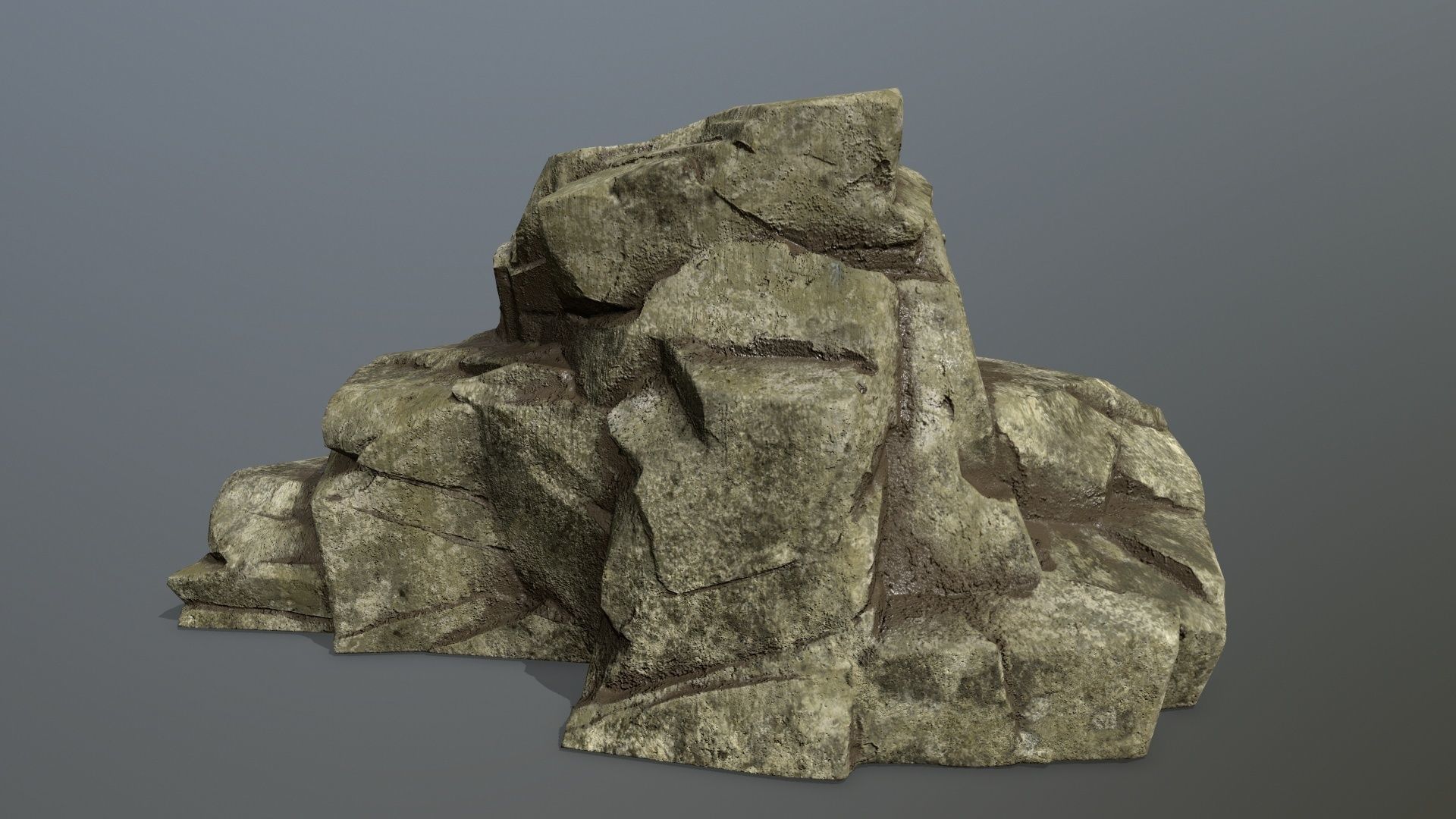 Rock Set Low-poly 3D model_2
