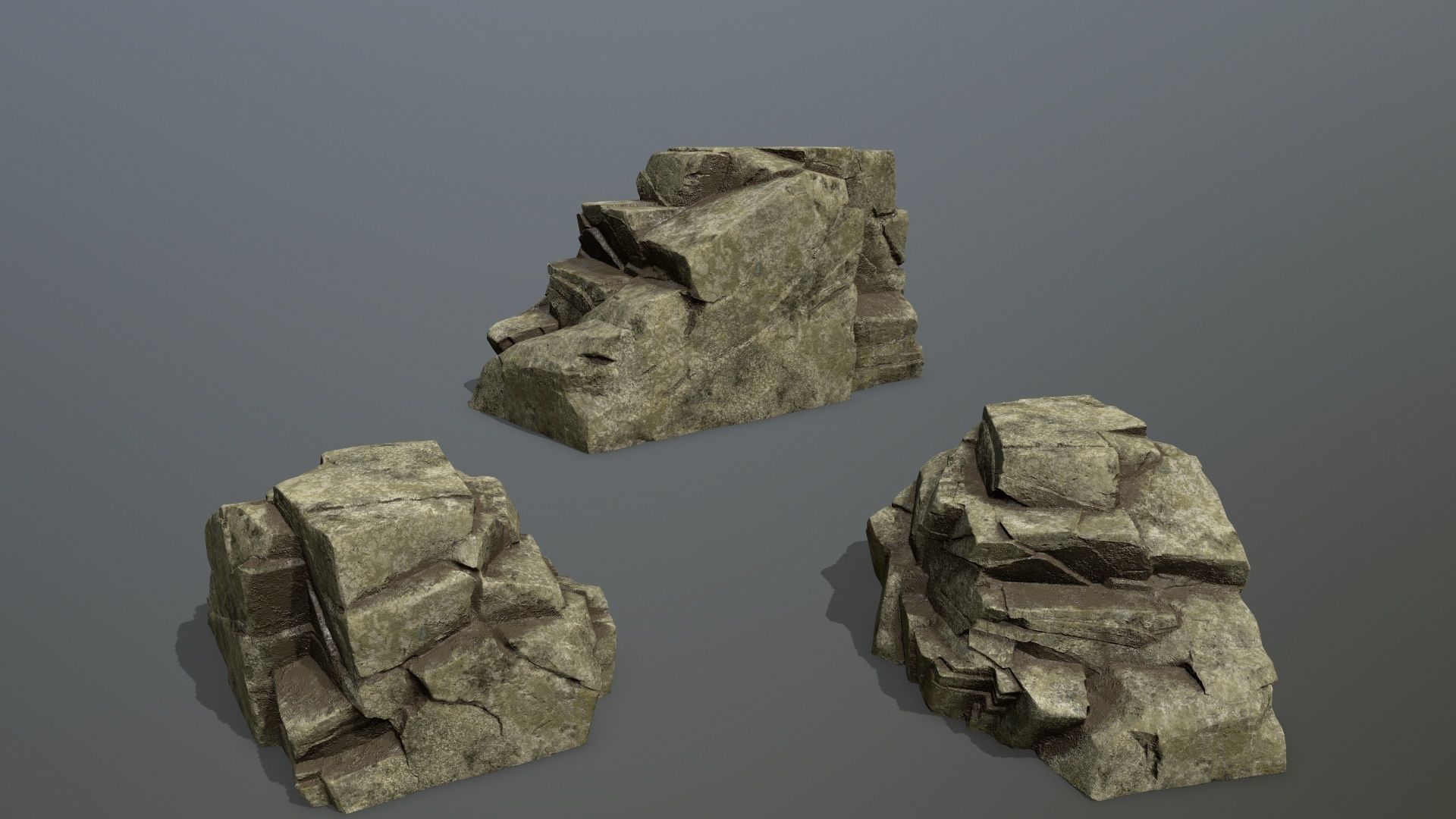 Rock Set Low-poly 3D model_10