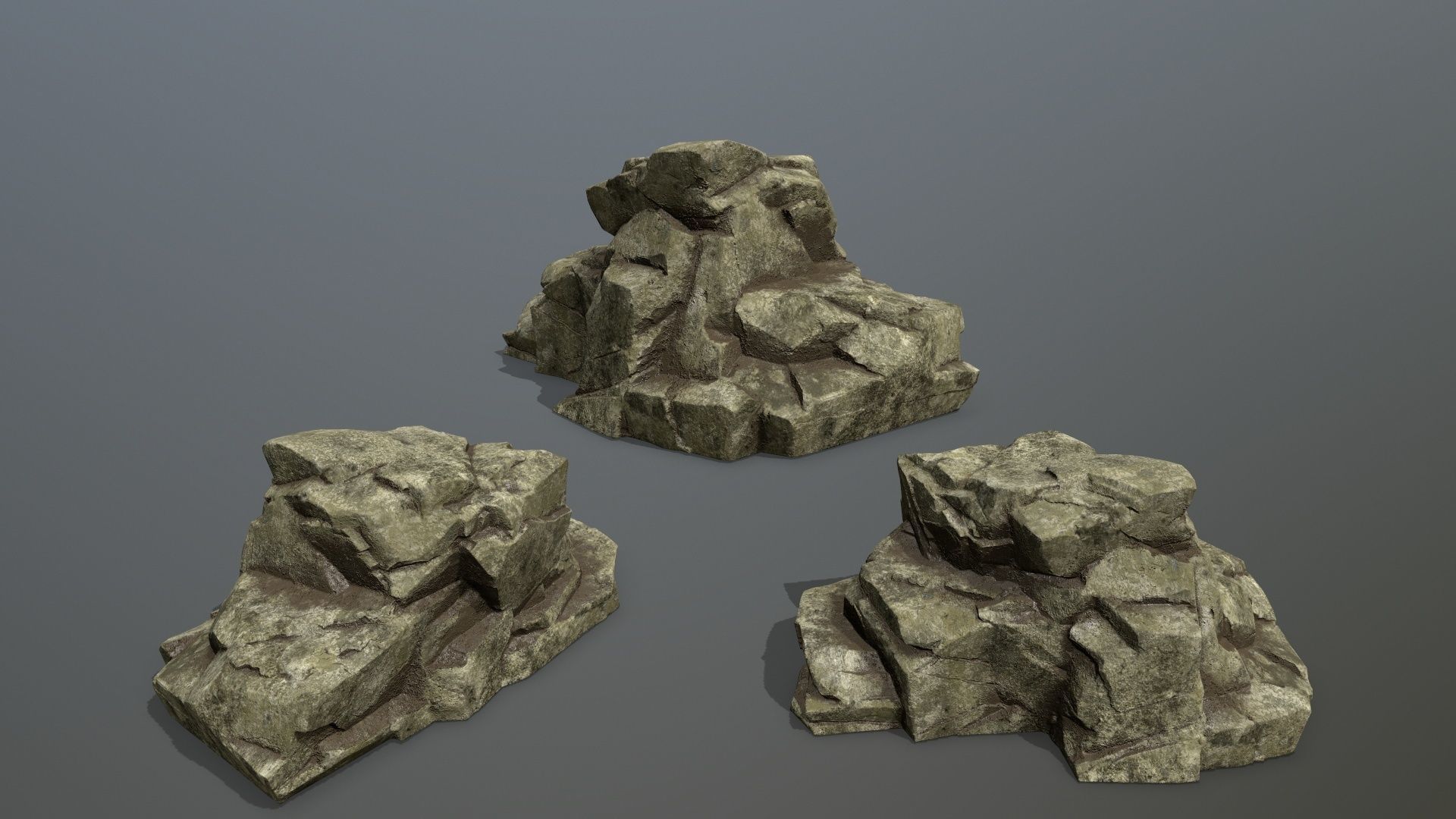 Rock Set Low-poly 3D model_9