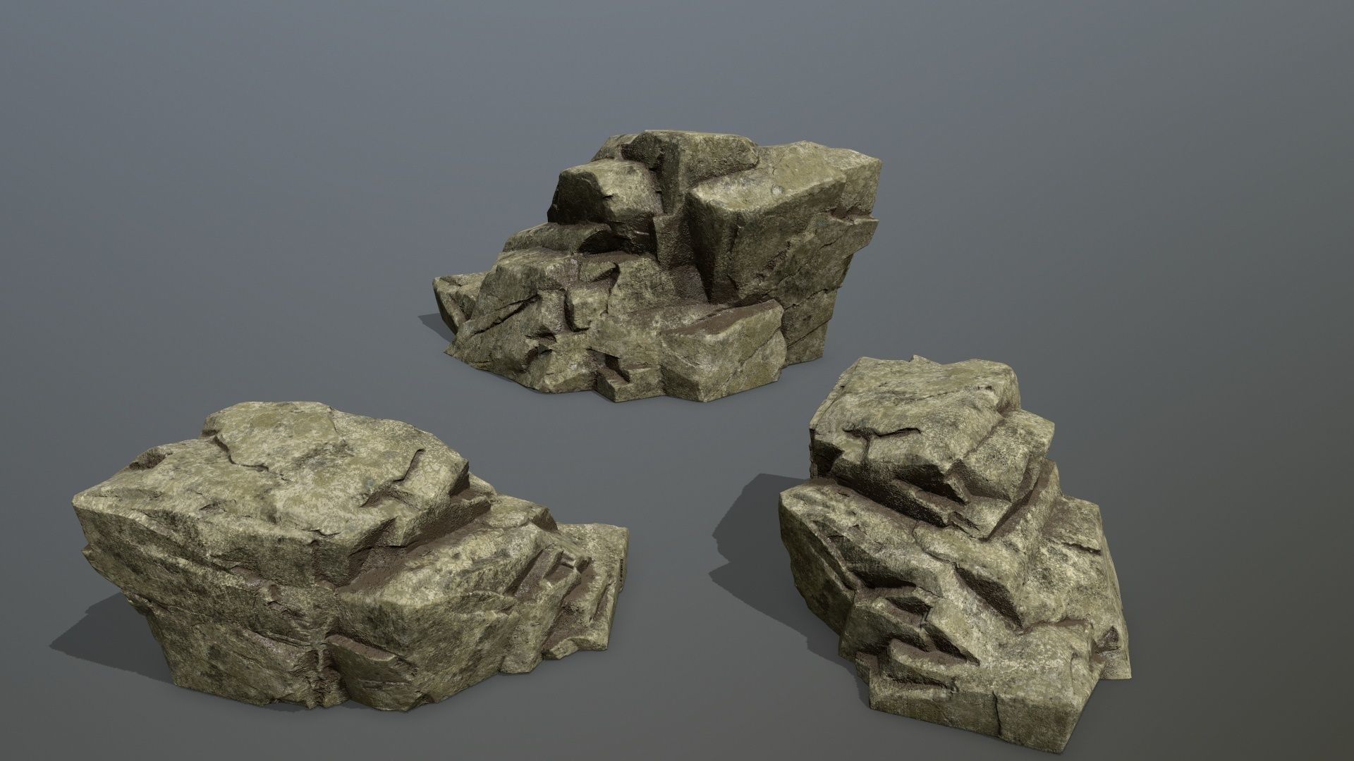 Rock Set Low-poly 3D model_8