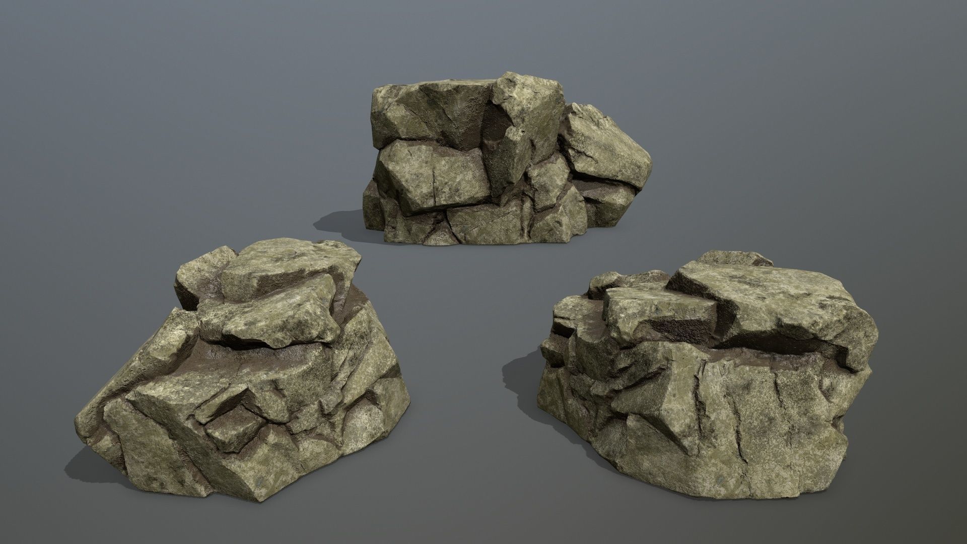 Rock Set Low-poly 3D model_7