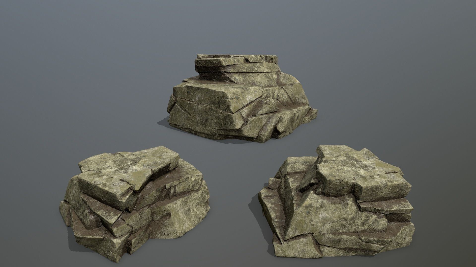 Rock Set Low-poly 3D model_11