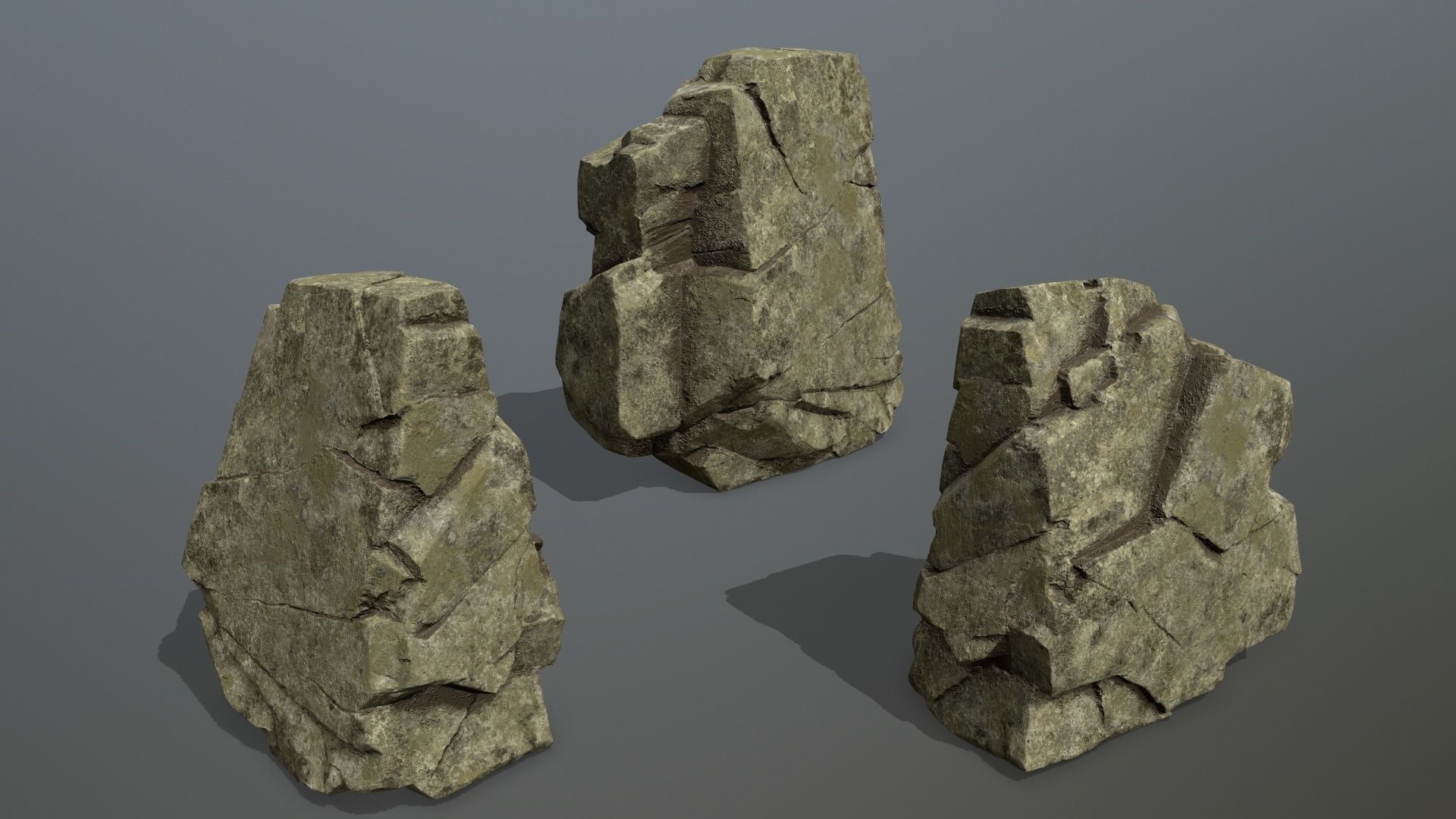 Rock Set Low-poly 3D model_12