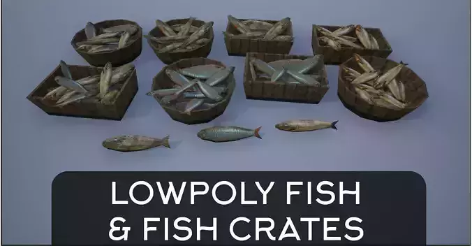 Lowpoly Fish and Fish Crates