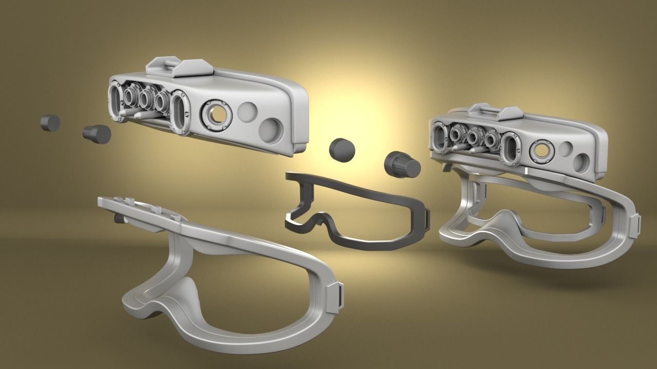 Airsoft Army IVAS goggles Hollow body 3D print model_2