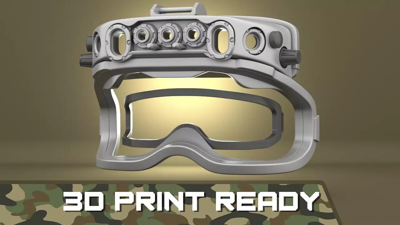 Airsoft Army IVAS goggles Hollow body 3D print model_0