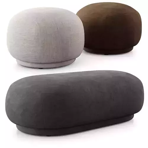 Rico Pouf And Ottoman By Ferm Living Low-poly 3D model