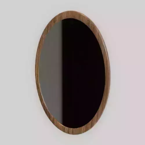 Mirror oval wall - walnut