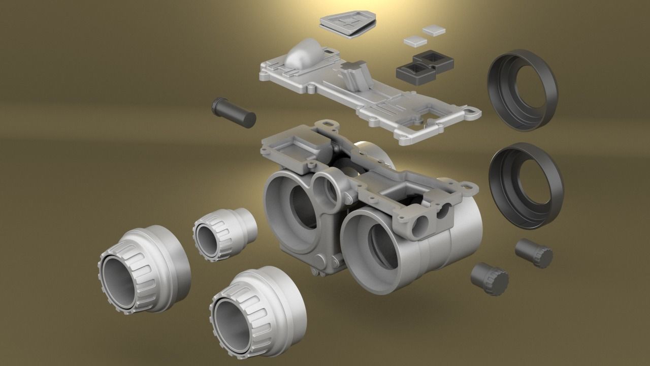 Airsoft PSQ-36 Thermal Fusion Night Vision Goggle Hollow body 3D print model_7