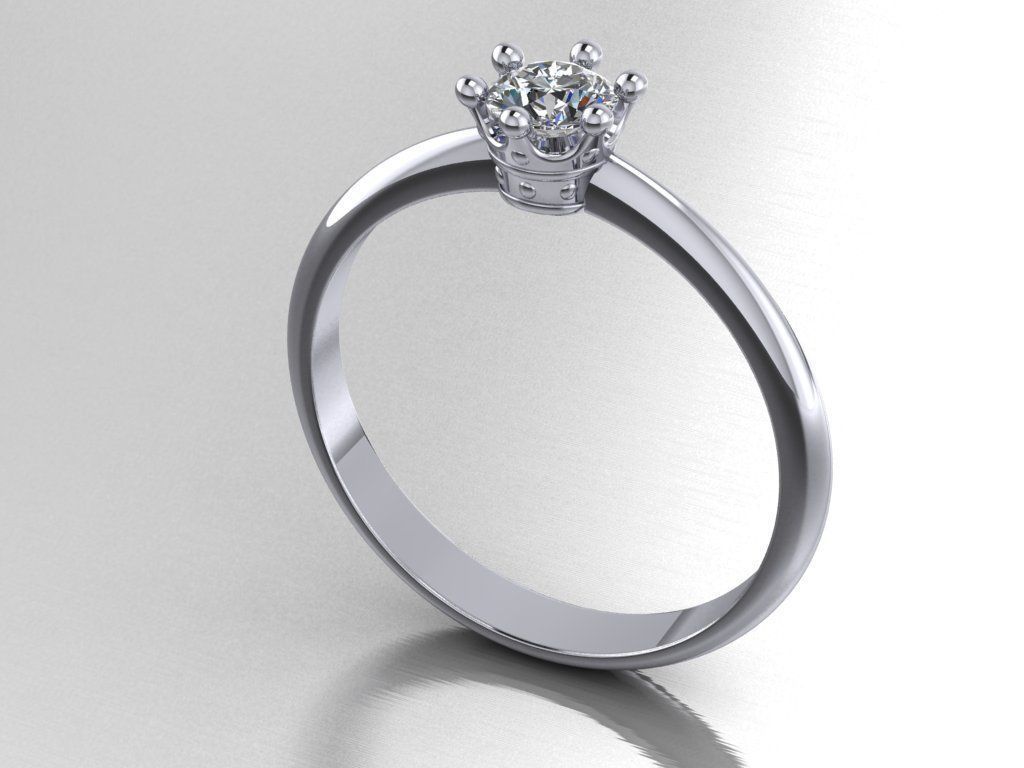 4 types Printable ring crown for princess 3D print model_14