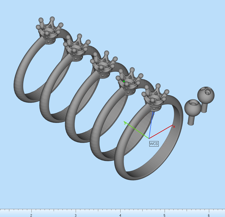 4 types Printable ring crown for princess 3D print model_1