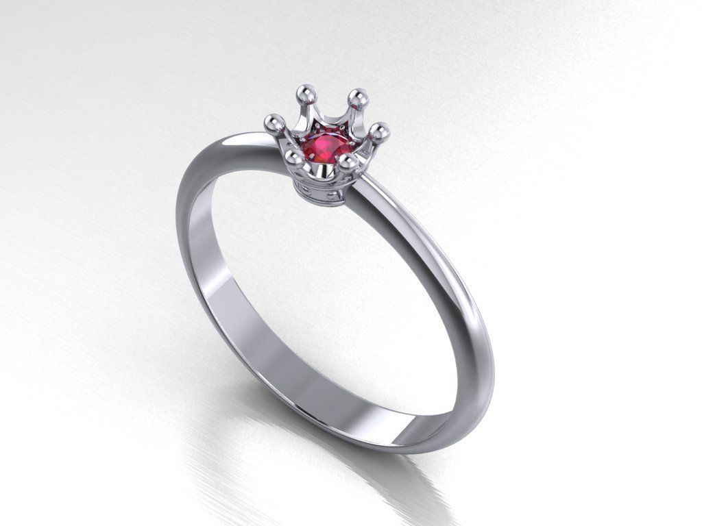 4 types Printable ring crown for princess 3D print model_15