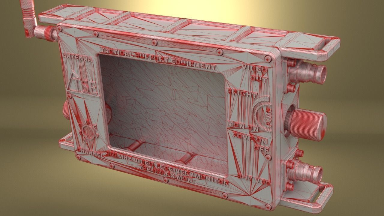 Airsoft Tactical Support Equipment Monitor Hollow body 3D print model_3