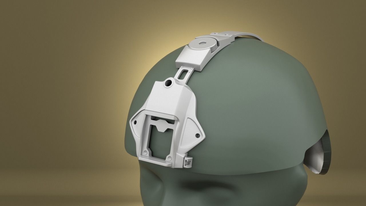 Airsoft Wilcox Industries helmet mount 3 HOLE  3D print model_22