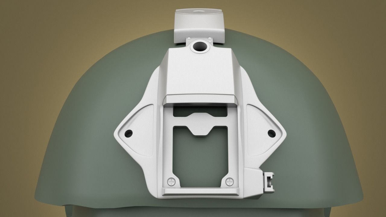 Airsoft Wilcox Industries helmet mount 3 HOLE  3D print model_16