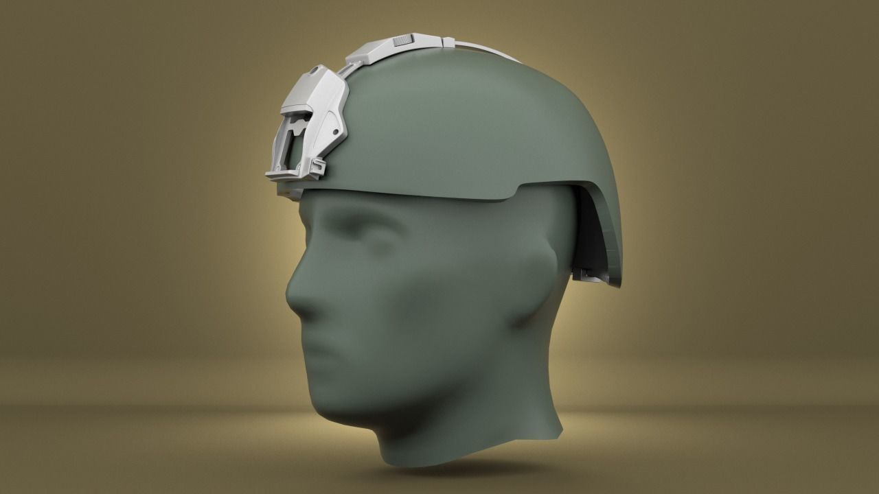 Airsoft Wilcox Industries helmet mount 3 HOLE  3D print model_14