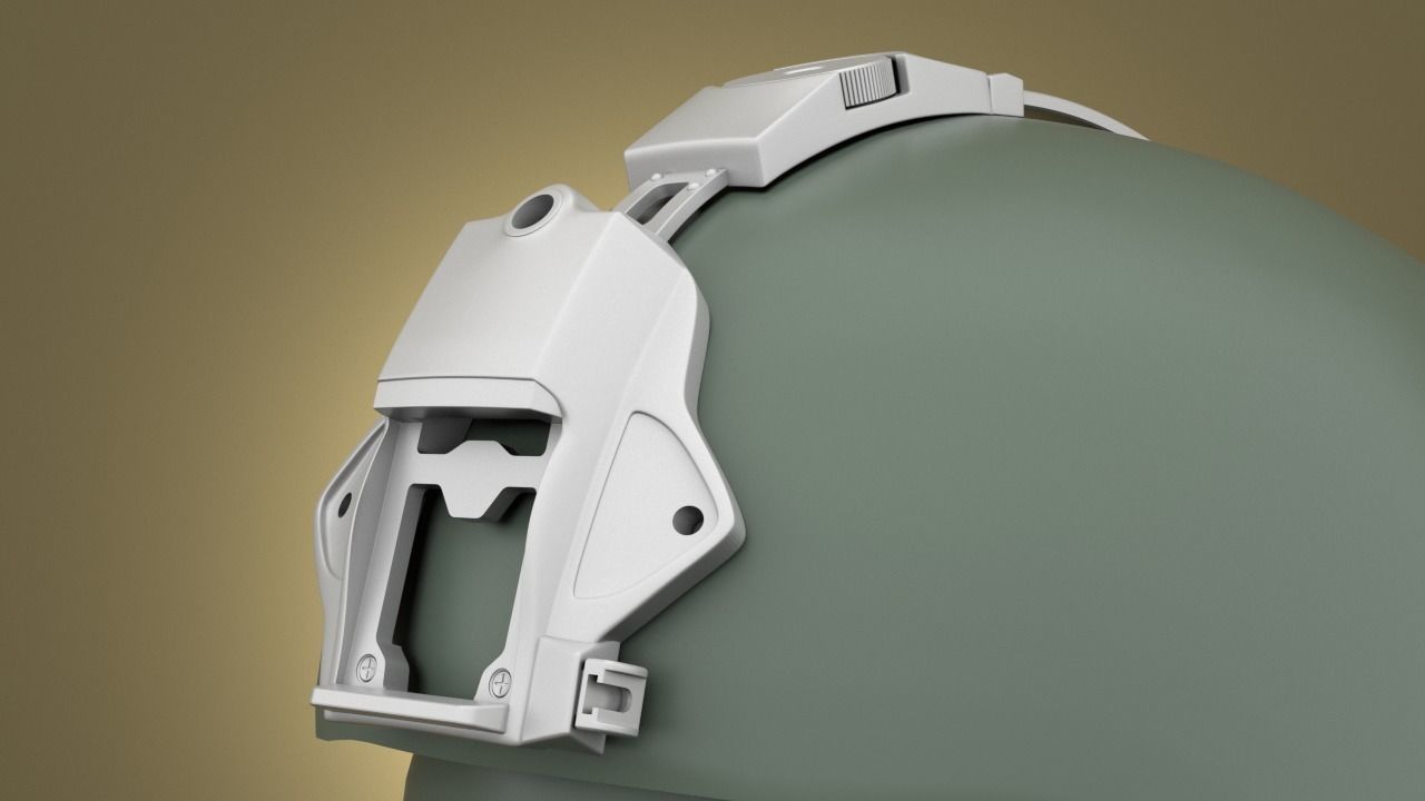 Airsoft Wilcox Industries helmet mount 3 HOLE  3D print model_2