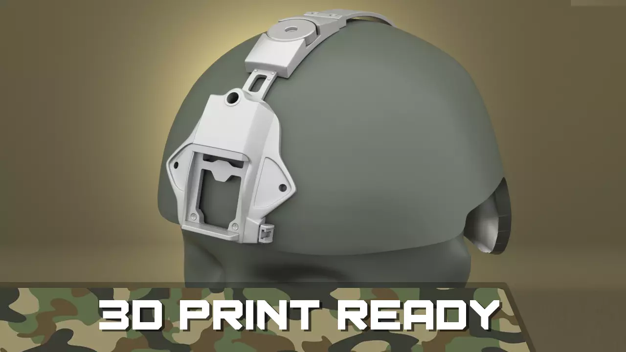 Airsoft Wilcox Industries helmet mount 3 HOLE  3D print model_0