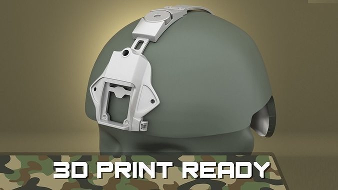 Airsoft Wilcox Industries helmet mount 3 HOLE  3D print model