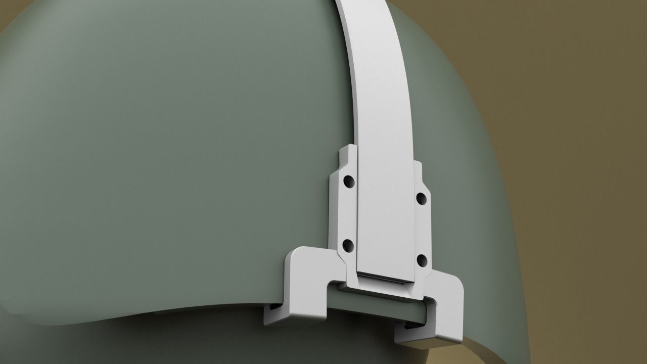 Airsoft Wilcox Industries helmet mount 3 HOLE  3D print model_21