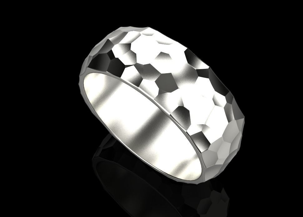 ring with Voronoi ornament 3D print model_7