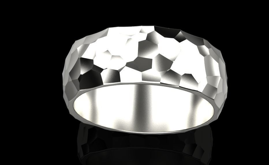ring with Voronoi ornament 3D print model_9