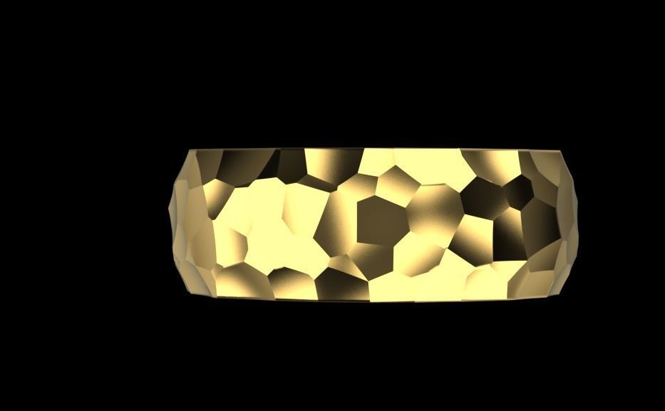 ring with Voronoi ornament 3D print model_6