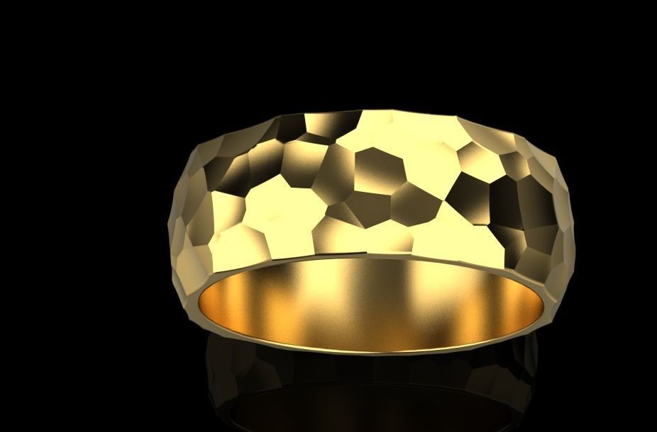 ring with Voronoi ornament 3D print model_5